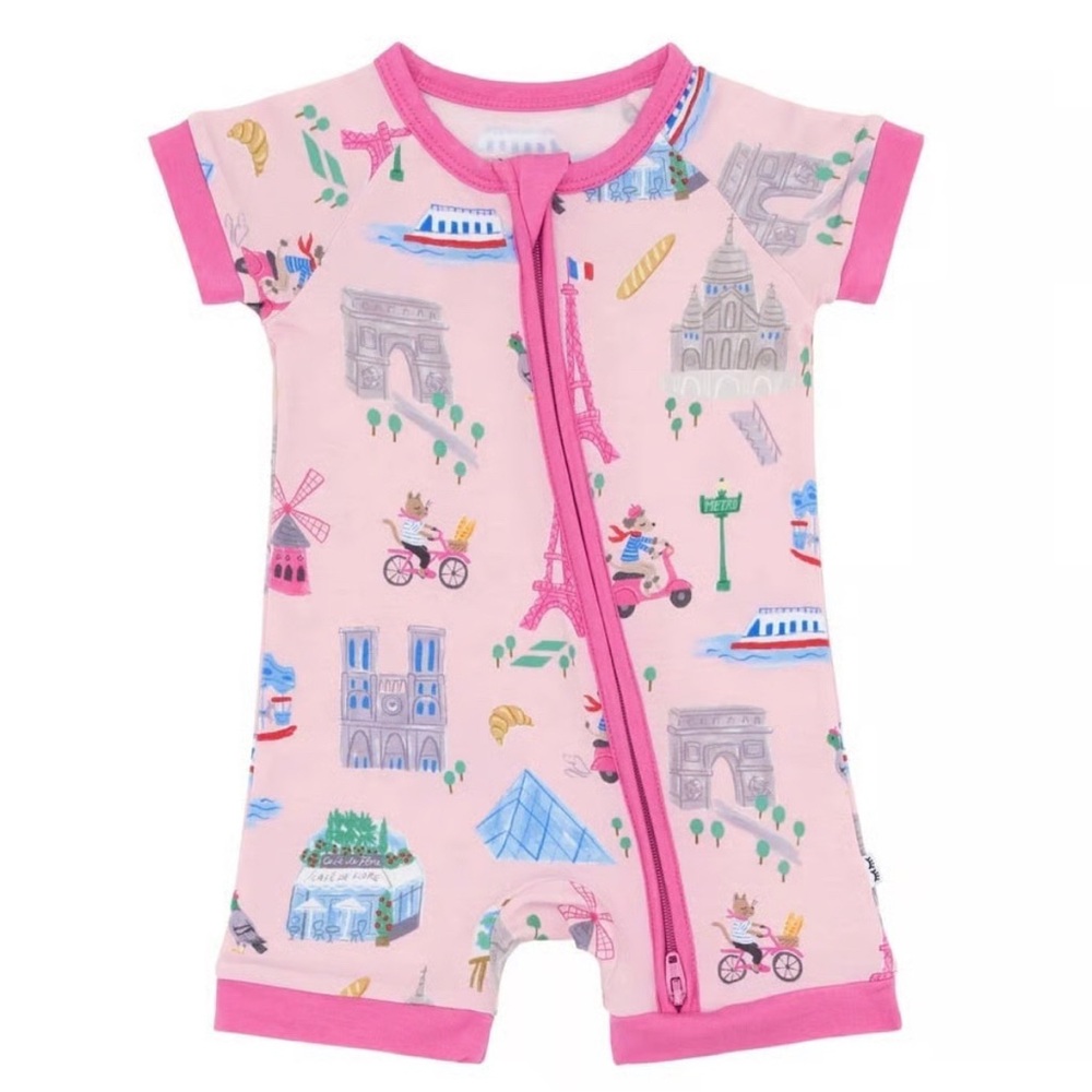 Pink Paris little sleepies shortie zippy size 3T